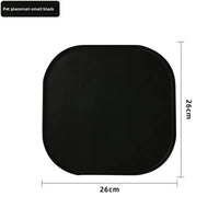 Tapis anti-gaspillage sous gamelle de chat, coloris noir