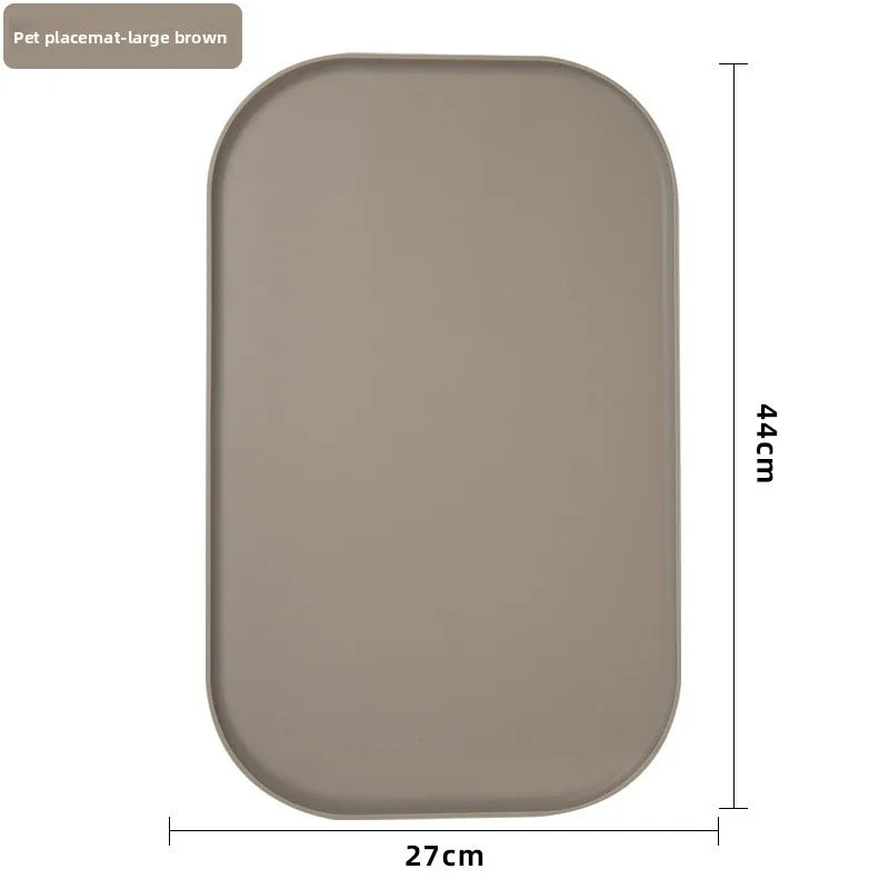 Tapis anti-gaspillage sous gamelle de chat, coloris beige