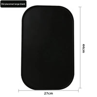 Tapis anti-gaspillage sous gamelle de chat, coloris noir