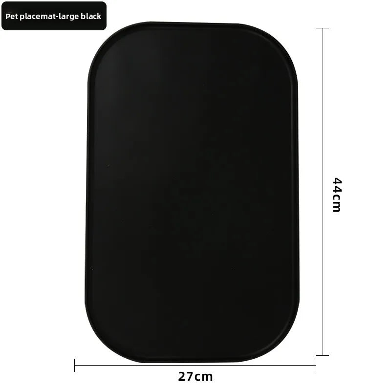 Tapis anti-gaspillage sous gamelle de chat, coloris noir
