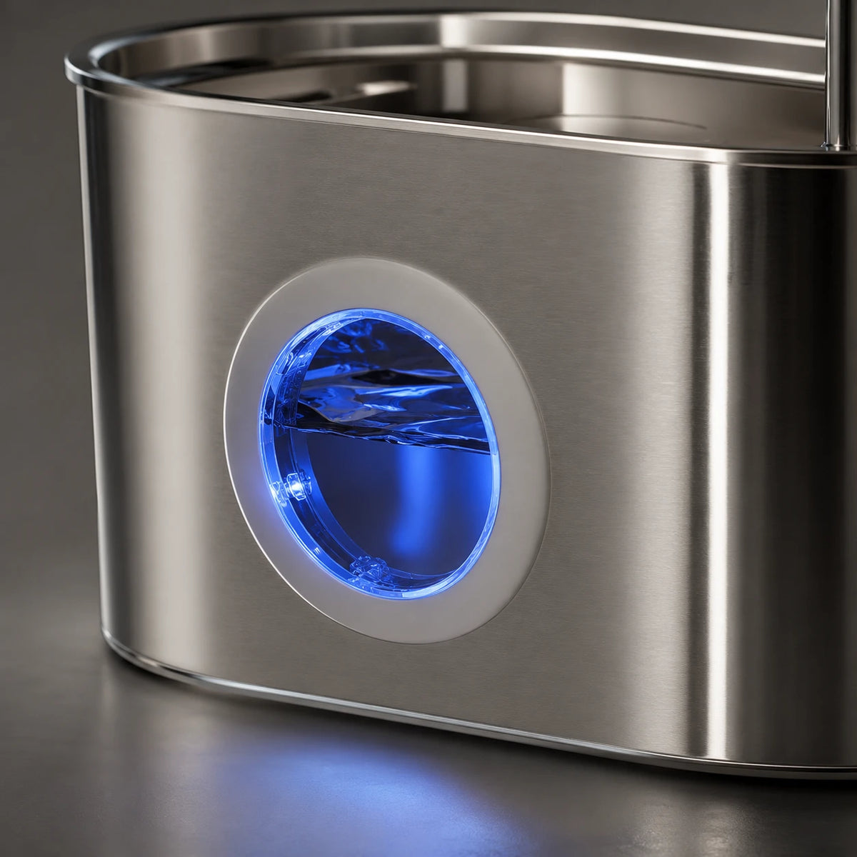 Fontaine inox ovale bec robinet à hublot LED 2,2 L - hublot LED niveau d'eau Image