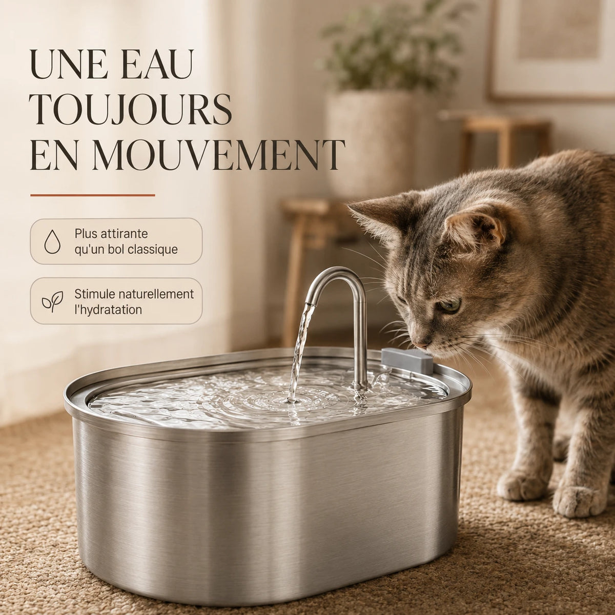 Une eau toujours en mouvement, plus attirante qu'un bol Image